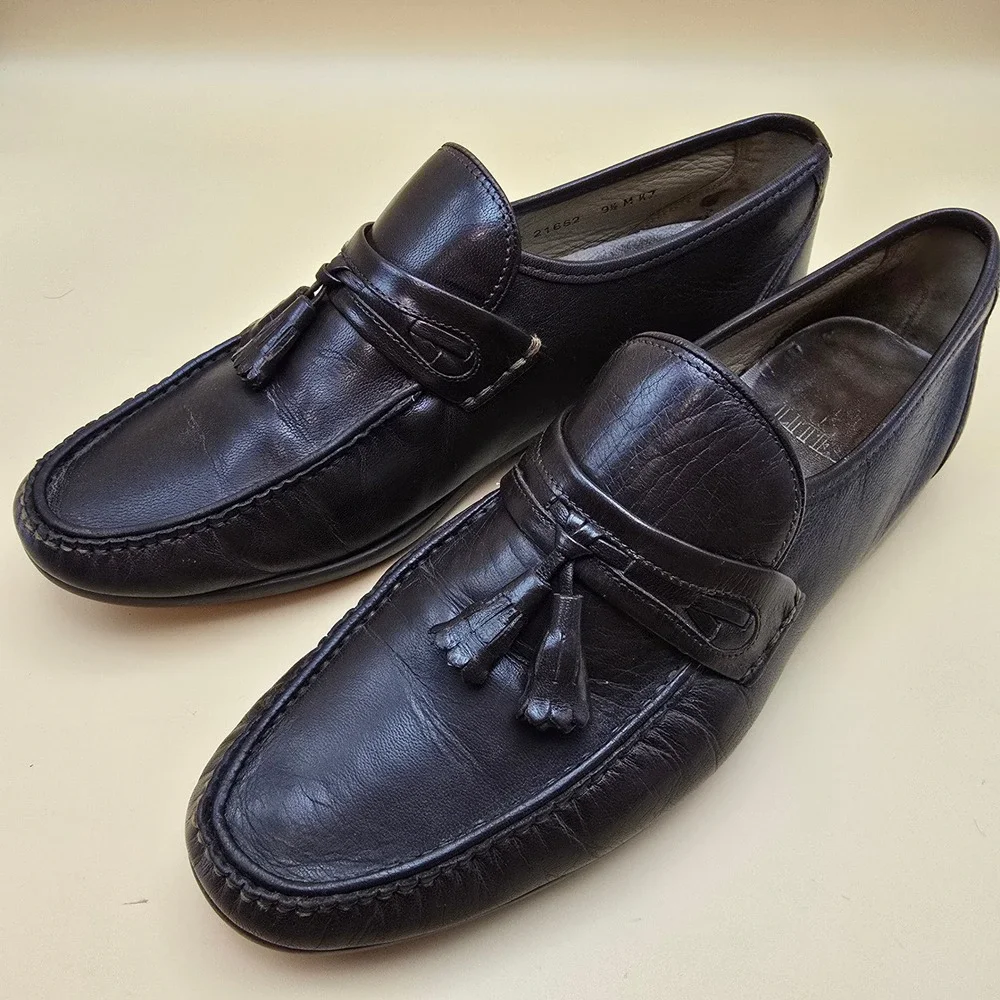 Nunn Bush Lites F21662 Mens Brown Leather Tassel Loafers Slip On Shoes 9.5 M‎